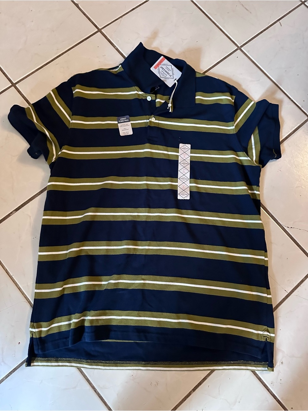St. John's Bay Men's Striped Polo Shirt size large